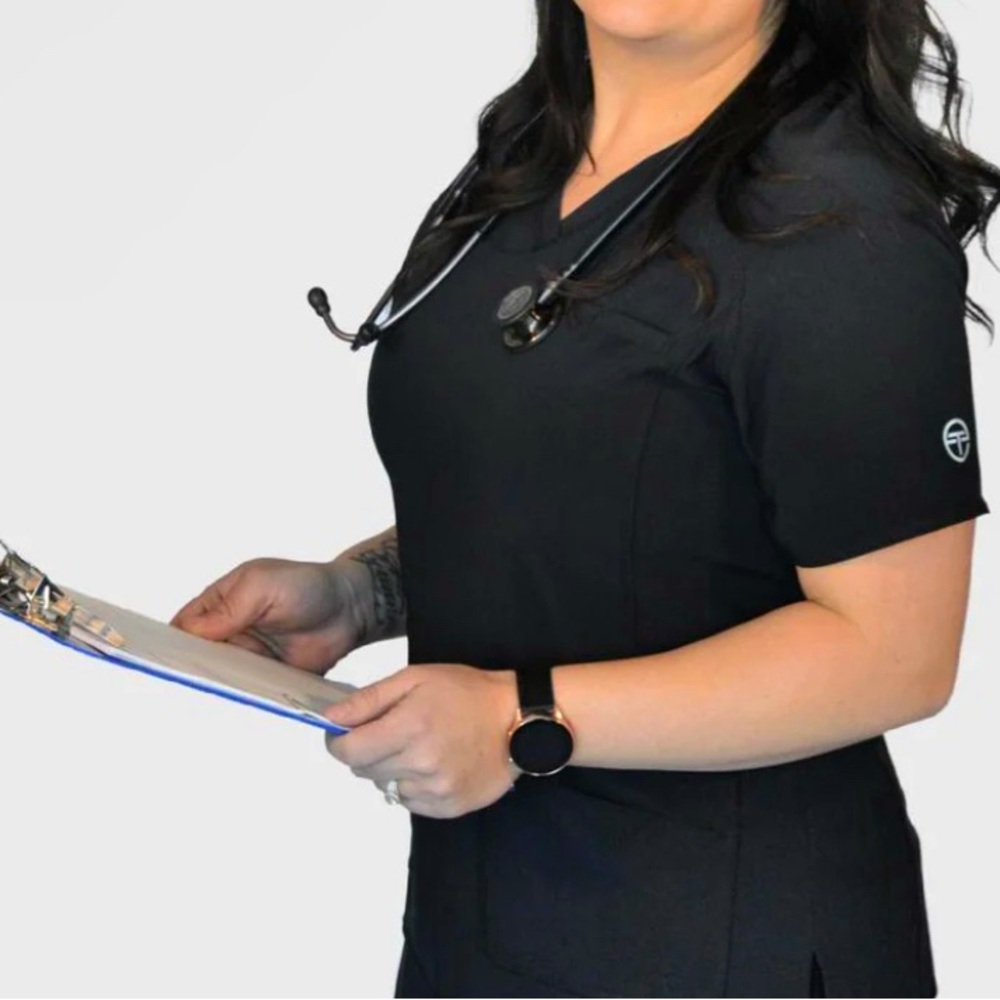 Essential Threads Black Scrub Top size Small